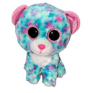 TY Beanie Boos Collection | Sydney the Leopard | Pink & Blue | 8" Plush